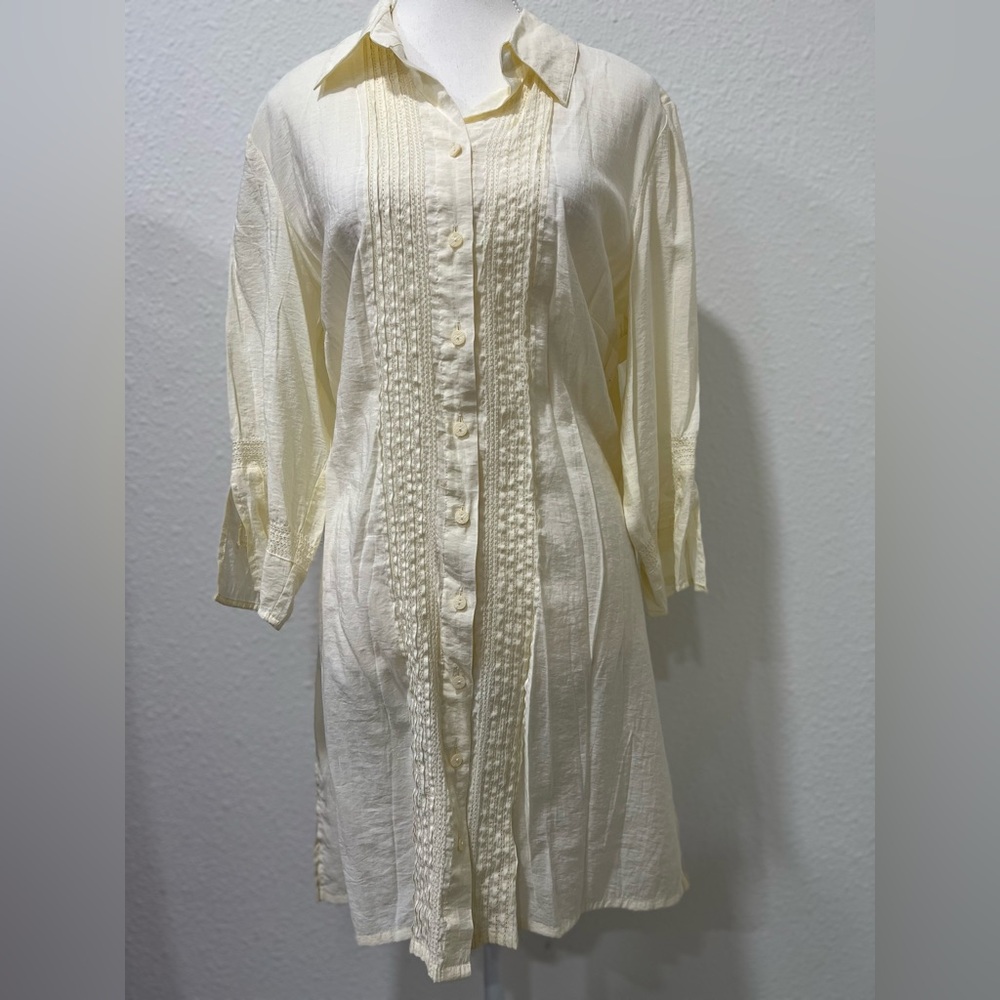COLDWATER CREEK Pintuck Button Down Tunic EUC